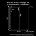B5 26-hole clear 4-pocket sleeve page #118 for photo cards with 8.8x6.4cm pocket size - B5 26 Holes 8-Pocket Pages 10 Sheets 118#