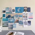 Nordic wall decor card set featuring landscape and impressionist art on a beige wall - Listening to the Wind