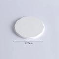 White 12.5cm dodecahedron geometric jewelry display stand base with faceted edges - Large Circle