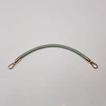 Detail of pea green PU leather bag strap with golden metal hooks on white background - Matcha Green with Gold Hook