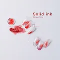 Solid ink watercolor nail art lacquer in shade 14 red marble effect on nails - 3# (Ink Style)