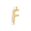 Polished 18K gold plated stainless steel letter F DIY jewelry charm pendant - Letter F / Gold