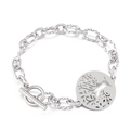 Bracciale retrò albero della vita in acciaio inox con catena spessa e chiusura T - Colore Acciaio (KB149749-Z)
