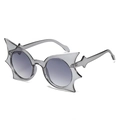 Fashionable butterfly-shaped sunglasses with grey gradient lenses and oversized frames - Translucent Gray Frame Gradient Gray Lens