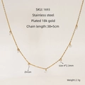 Collar minimalista de acero inoxidable chapado en oro de 18k con un circón brillante - Estilo de Borla de Circón (1693)