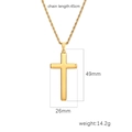 Golden stainless steel cross pendant necklace with twist chain and dimensions 49mm by 26mm - Twist Chain Cross Style (Gold MS-376)