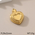 Golden heart-shaped stainless steel pendant with 29x21mm dimensions and 15g weight - Heart Perfume Bottle/Urn Pendant (KLJ5875-Z)