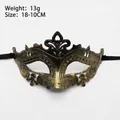 Antique gold and black Roman warrior half-face mask for masquerade, 18x10cm size - Little Fairy Gold