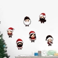 Set de 6 pegatinas de pared de Navidad con personajes de dibujos para decoración festiva - Colección de Navidad de Dibujos Animados