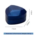 Blue heart-shaped LED jewelry box with geometric faceted finish and dimensions display - Ring Box (7.2*6.6*4.5cm) / Blue
