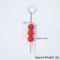 Miniature red candied hawthorn keychain pendant with sugar frosting texture, 7.5cm long - 7.5cm Sugar Frosted Candied Haws - Keychain