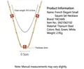 Collana in titanio placcato oro 18K con zirconi rossi quadrati in stile francese - Rosso