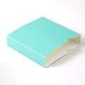 Custodia quadrata blu Tiffany per gioielli con vassoio interno bianco per anelli e collane - Colore Blu Tiffany (manica Separata); 11*11*2cm