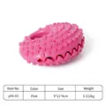 Pink oval rubber dog puzzle toy with massage points for dental cleaning and treats - Shell Style / Pink