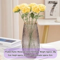 Handcrafted yellow crochet rose flower in a ribbed glass vase for home decoration - Yellow Rose Single Stem