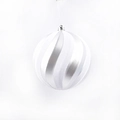 Pallina di Natale 15cm con trama a spirale argento e bianca e finitura glitter - Argento