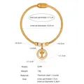 Bracciale in acciaio al titanio dorato con ciondolo a croce, strass e specifiche tecniche - Bracciale Rigido Oro (Z244)