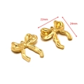 Golden stainless steel ribbon bow pendant 22mm x 24mm size guide for DIY jewelry making - 22*24mm Bow 1.7mm Single Hole / Gold