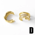 Elegante ear cuff multicapa bañado en oro con piedras de circón brillantes en estilo D - Estilo de Pavé Multicapa