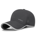 Dark gray mesh panel baseball cap with light gray trim and white sports logo detail - Adjustable / Dark Gray