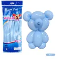 Macaron blaue lange Modellierballons 100er Set für kreative Ballontiere Deko - 100 Stk/Packung / Macaron Blau