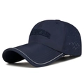 Dark blue quick-dry baseball cap with WILDKADE 3D embroidery and laser-cut holes - Adjustable / Navy Blue
