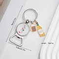 Silver bottle opener keychain with letter J charm and dimensions 8cm by 5.8cm - Letter J