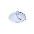 Ventosa transparente con anillo de metal plateado para superficies lisas - Ventosa con Llavero / 2.5cm