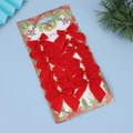 Set di 12 fiocchi natalizi in velluto rosso su carta per decorare l'albero - 12 Pezzi/Scheda / Rosso