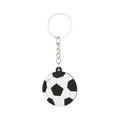 Détail d'un porte-clés ballon de football en PVC souple avec anneau en métal argenté - Soccer Ball Shape (Style 5)