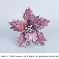 Fiore di stella di Natale viola scintillante con glitter argento e diametro 19cm - Stile Viola A