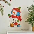 Decorazione da parete con pupazzo di neve di Natale 2025, sciarpa e cappello, misura 40x35cm - Regalo di Natale Pupazzo di Neve