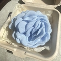 Handcrafted light blue fabric rose hair claw clip inside a sustainable gift box - 9cm / Blue