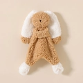 Beige and white baby comforter toy in soft sherpa fabric with rabbit design - Khaki & White (Bicolor Ears) Lamb Wool Rabbit