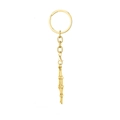 Detailed close-up of golden metal key chain featuring link chain and lobster clasp - Gold Medium