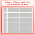 Autocollants rectangulaires gris argenté pour cartes à gratter DIY, 5 feuilles 50 pièces - 5 Feuilles (50 Autocollants au Total) / Argenté