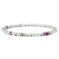 4mm natural fluorite bead bracelet for men with translucent green and purple stones - Fluorite