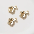 Drei 14K vergoldete Eichhörnchen-Anhänger mit Zirkonia-Steinen für DIY-Schmuckherstellung - Gold Eichhörnchen / 1 Stück