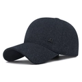 Berretto da baseball invernale blu navy con logo JAB e fodera in pile strutturato - Regolabile / Blu navy