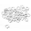 Bulk silver hollow heart charms in polished stainless steel for jewelry making - Steel Color Heart 10*9mm