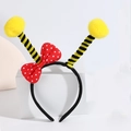 Bee costume headband with yellow pom-pom antennae and a red polka dot bow tie - No.25 Bee Headband