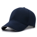 Classic dark blue baseball cap with curved brim and contrast grey edge detailing - Adjustable / Navy Blue