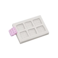 White 6-cavity square biscuit silicone mold for DIY fondant and chocolate craft - 3# Square / Gray