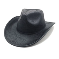 Cappello da cowboy western classico nero antracite con tesa larga e texture scamosciata vintage - M (56-58cm) / Cuore Nero