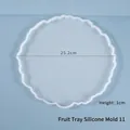 Irregular wave edge fruit tray silicone mold for resin DIY diameter 25.2cm height 1cm - No.1 Round Lace Tray Mold