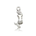 Silver mermaid tail pendant for DIY jewelry making with realistic scale texture - Mermaid