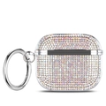 Close-up of sparkling AB crystal rhinestones on a protective case for AirPods Pro - AirPods 1/2 Gen / AB Zircon