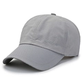 Light gray breathable mesh baseball cap for summer sports with reflective sports logo - Adjustable / Light Gray