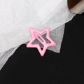 Y2K dopamine star hair clip in glossy pink metal finish for girls and women - Pink