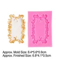 Pink silicone mold for DIY baroque retro frame with golden vintage embossed finish - 3# / Pink